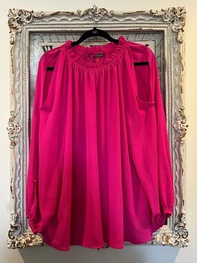 Vince Camuto Fuchsia Cold Shoulder Blouse